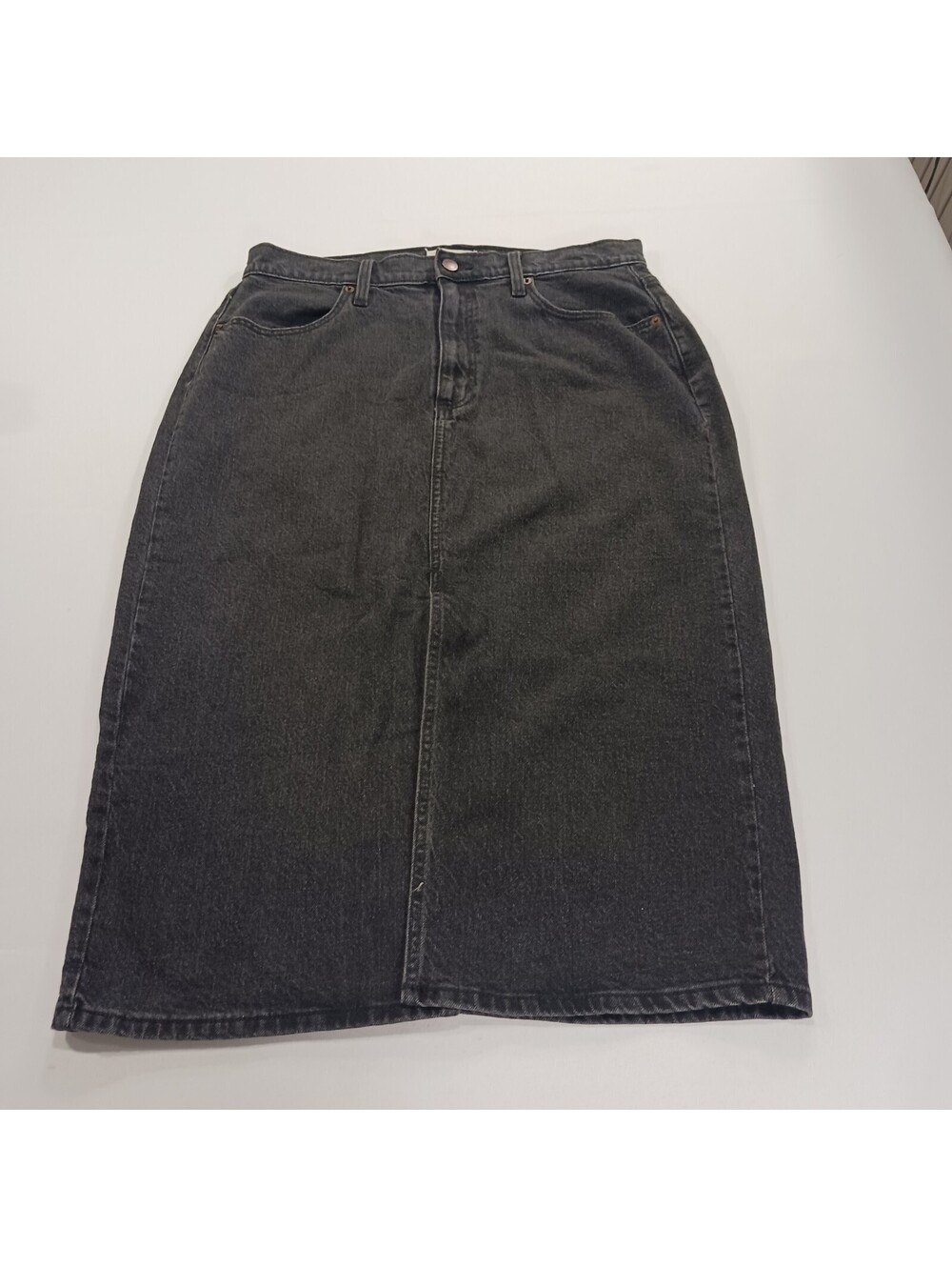 Universal Thread RN#17730 Women's Black Front Slit Denim Skirt Size 10 (32×30)